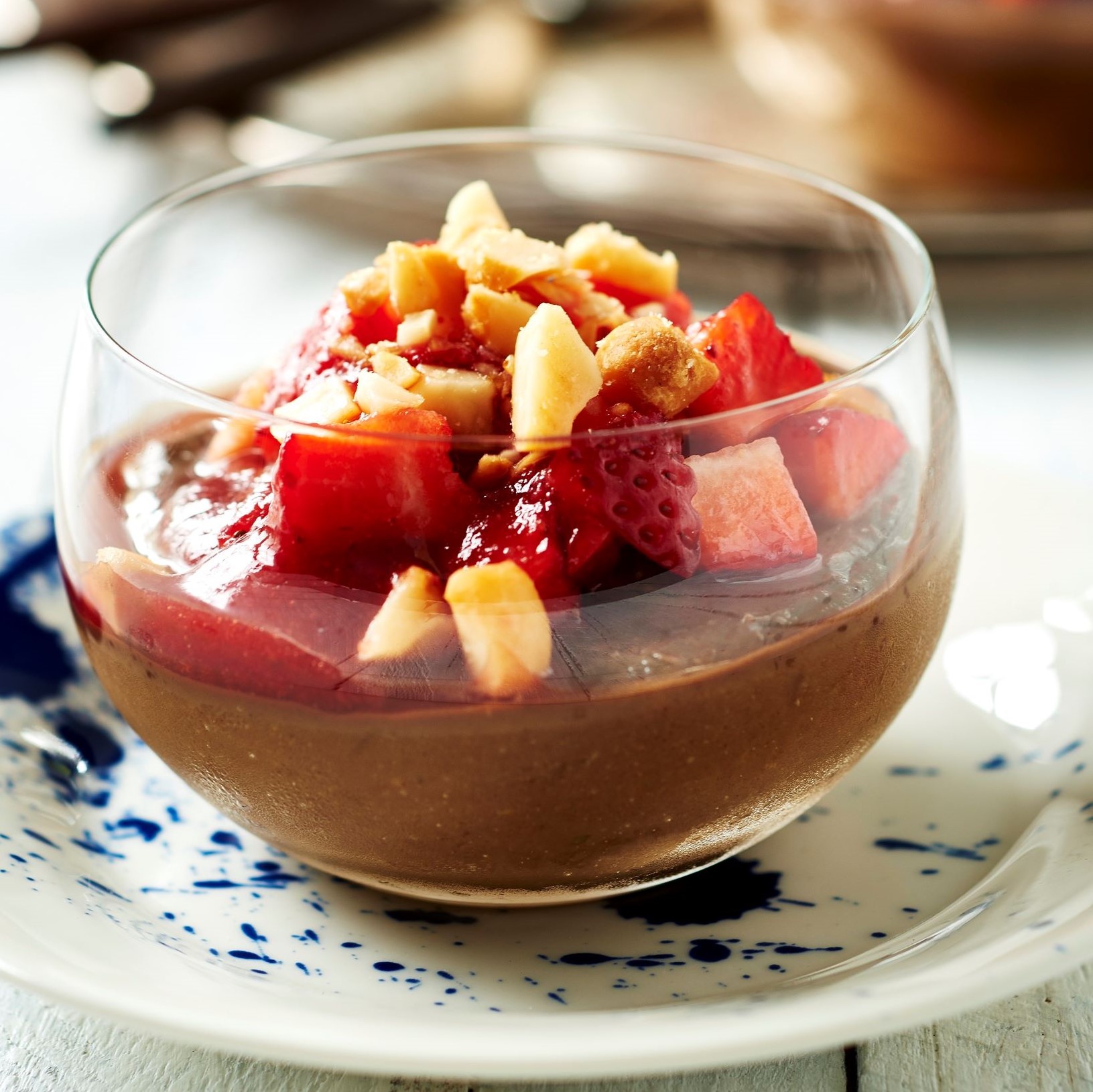 Avocado, Strawberry and Macadamia Dessert